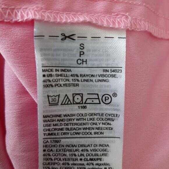 OLD NAVY Button Down Long Sleeve Waist-Defined Mini Shirt Dress Stripe Pink Sz S - Picture 14 of 16